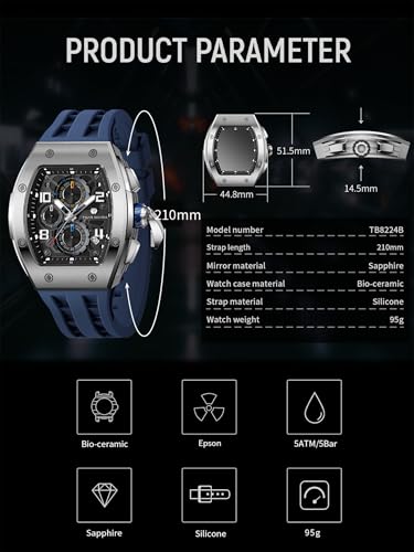 Image of TSAR BOMBA Mens Watch for Men Waterproof Men's Wrist Watches Gift for Men