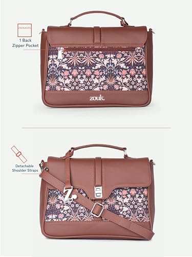 Image of ZOUK | Women's Vegan Leather | Stylish Handbag with Adjustable Strap, Top Handle |