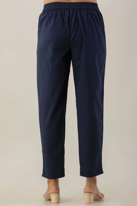 Image of Regular Fit Cotton Woman Trousers Pants Kurti Pant Casual Daily Formal Office Use