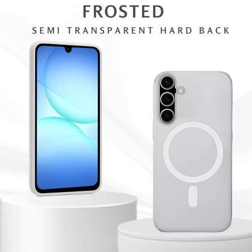Image of SHINESTAR Back Cover for Samsung Galaxy A17 5G| Frosted Semi-Transparent Slim Case | Only Compatible with Wireless Magnetic Accessories | Hard Back, Matte Finish - White