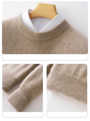 Mens Crew Neck Thick Bottoming Sweater Cashmere Loose Pullover Warm Casual Knit Jumper3