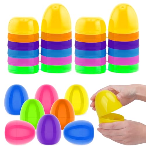 zsccxq 4'' Fillable Easter Eggs Empty Plastic Easter Eggs Colorful Bright Basket Stuffers for Hunt Surprise For Party Favor Easter Decorations Boys Girls(Multicolor, 12)