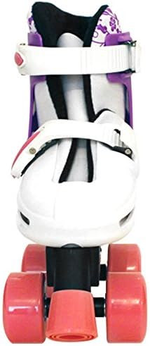 Sk8 Zone By Eurotrade Girls' HW218769 Pink White, Sk8 Zone Quad Kids Roller Boots Safety Pads Helmet Childrens Skate Set (Small: 9-12 (27-30 EU))