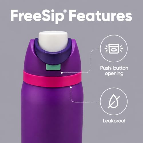 Image of HomeCloud 1200ML Stainless Steel Water Bottle - Double-Wall Vacuum Insulated, Leakproof Straw Lid, BPA-Free Reusable Travel Flask with Two-Way Spout for Gym, Office & Outdoor Use (S Purple)