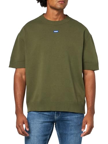 HUGO Men's Short Sleeve Cotton Knit Sweater