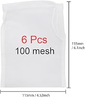 UMCHU 6 db 100 Mesh Finomszövetű Növényi Tej Szűrő Zsák Mosható Gyümölcslé Zöldséglé Szűréshez 2