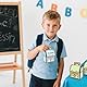 BETESSIN Gastgeschenke Einschulung Junge Blau - 20 Stück Geschenkboxen mit Schulranzen Design - Kleine Papierschachteln zur Einschulung, Schulanfang Geschenkverpackungen uvm. (8x5.5x9cm)