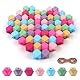 TOAOB 91 Stück Natürliche Achteckig Bunte Holzperlen zum auffädeln Holzkugeln 15mm mit Loch set Geometrische Holz Perlen Basteln für DIY Schmuck Herstellung