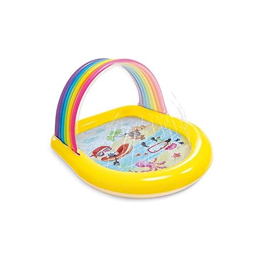 Intex 57156Np - Piscina Infantil Arco Iris Con Toldo Y Aspersor