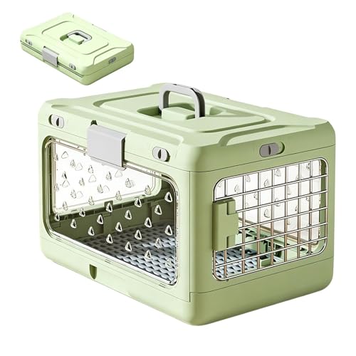 Cage de voyage ventilée avec verrou de sécurité pour chat | Support rigide pliable