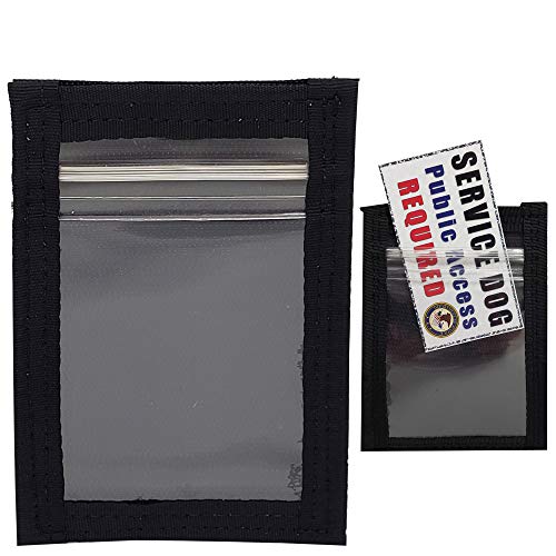 activedogs service dog hook amp loop id carrier holder for standard size handler amp working k9 identification cards wclear vinyl window