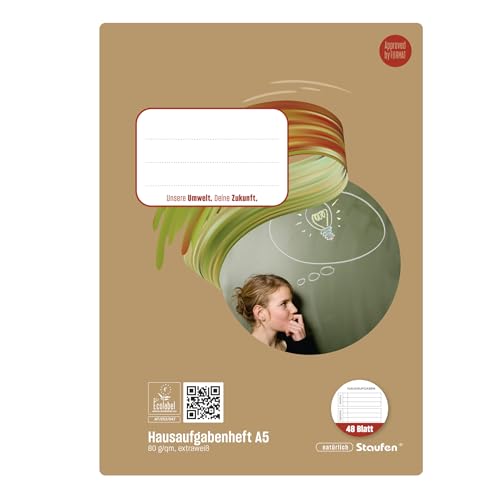 Staufen Style Hausaufgabenheft - 5 Hefte für je 48 Wochen (48 Blatt), DIN A5, 80 g/m² Papier
