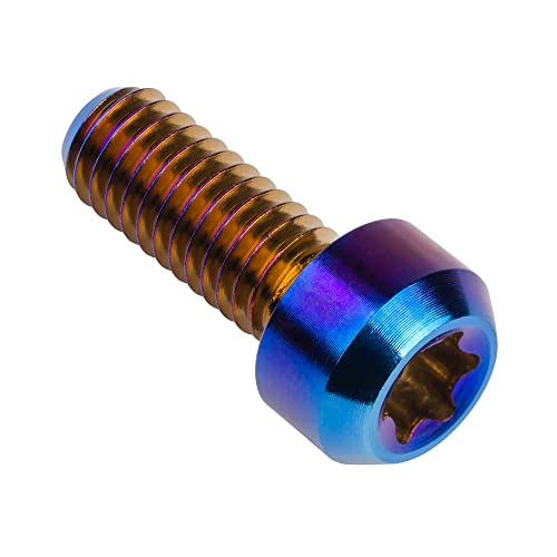 Image of Titanium Torx Square Head M6 x 10 15 20 25 30 35 40 45 50 60 65 70 80mm Screw Pack of 5 (Burn Blue, M6x15mm)