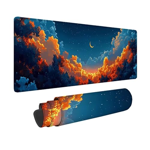 Tapis de souris XXL imperméable tapis souris nuage sous main bureau gamer blanc 80x40