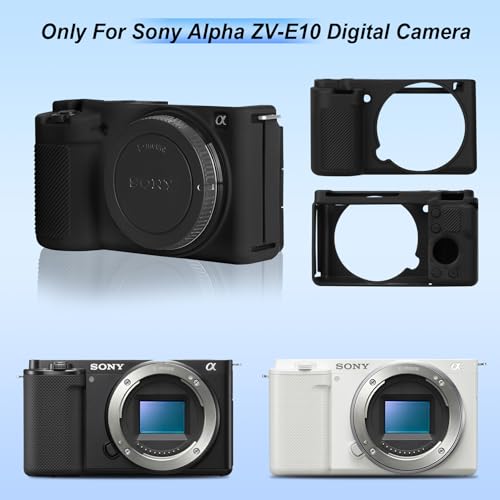 Funda de silicona para cámara Sony Alpha ZV-E10 negra miniatura 2