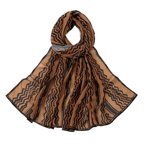 Printed Chiffon Hijab Scarves for Women Lightweight Muslim Islamic Arab Dubai Keffiyeh Head Wrap Long Scarf