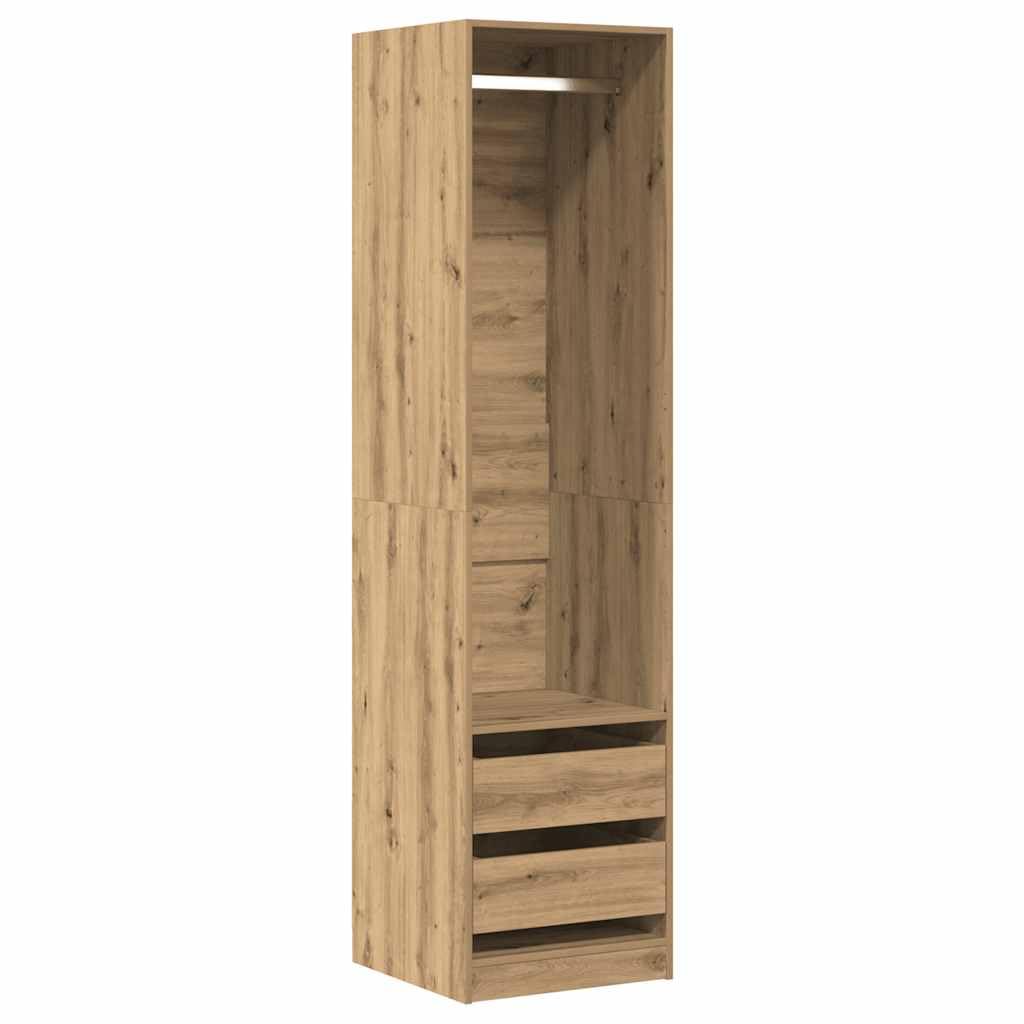 Gecheer Armadio a Muro, Organizzatore per Vestiti e Borse con Ripiano e Appendiabiti, 50x50x200 cm, in Truciolato, per Camera da Letto e Piccoli Spazi