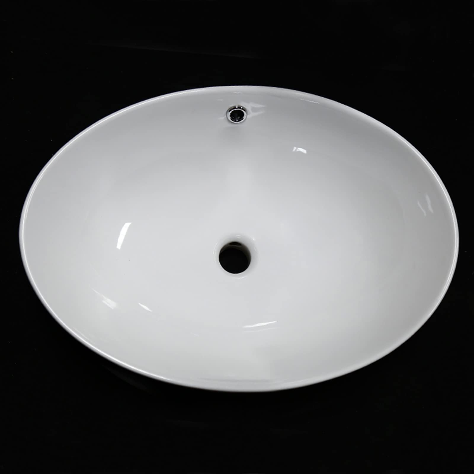 Zlewozmywak łazienkowy biały owalny zlew łazienkowy miska częściowo wpuszczana nad blatem ceramiczny zlew 56 cm x 40 cm ceramiczny blat łazienka umywalka umywalka statek zlew