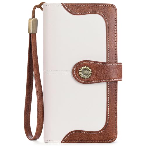 SENDEFN Portafoglio Donna in Pelle, Grande Capacità Con Bloccaggio RFID,