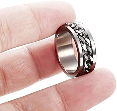 LEEYA NL11 8MM Stainless Steel Rings for Men Engagement Wedding Band Chain Ring, Size 7-13 (13, Silver) - Image 5