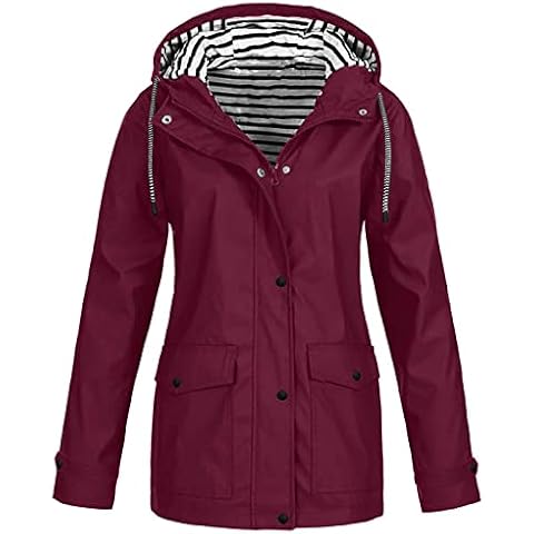 NAMTYQX Rain Jacket for Women Summer Rain Jacket Women Summer Rain Jacket Women Raincoat Women Raincoat Rain Jacket Women Waterproof Rain Coat Trench Coat for Women 2024 Water Resistant Red 4Xl Cover
