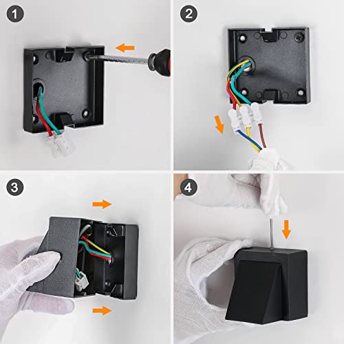 Applique da Parete LED Esterno Interno-2 Pezzi, IP65 Lampada da Parete Moderno, 5W Luce Calda 3000K Nero Applique da Esterno per Giardino Portico Garage Patio Camera da letto Soggiorno - Illuminazione - Immagine 6