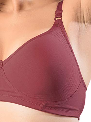 Image of SONARI Womens Non Padded Cotton T Shirt Bra | Wire Free, Medium Coverage, Comfortable and Lightweight | Adjustable Straps, Hook and Eye Closure for Everyday Wear - D-12