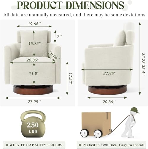 Sillón Giratorio Plegable Beige miniatura 2