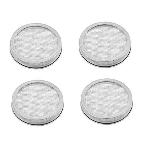 HOLIDYOYO 4 Piezas Tapa de Brote de Grado alimenticio Durante la Noche pequeño brotante orgánico Tapas de brotes brotar Tapa de Tarro de brotes Brote de Tapas de Frasco brotando Plata