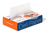 500 Interfolded Food and Deli Dry Wrap Wax Paper Sheets with Dispenser Box, 8 x 10.75 Inch [500 Pack]