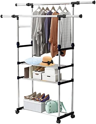 Storage & Organization | Standard Rod Clothing Garment Rack Rolling Clothes Organizer On Wheels 647b462e4fab7b579c97bd7c - View #14