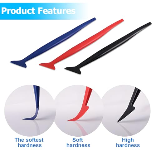 JNNJ 3 Stücke Autos Micro Rakel Vinyl Wraps, Auto Micro Rakel Set, 3 in 1 Magnet Micro Rakel Wraps Stick, Für Die Montage Von Fahrzeug Wraps Und Tönungen, Universal-Folienhalterung Für Autos