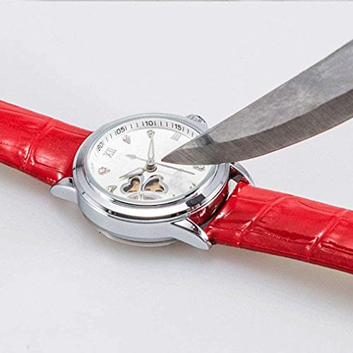 Relógios mecânicos femininos pulseira de couro com movimento mecânico automático de relógio, antiarr