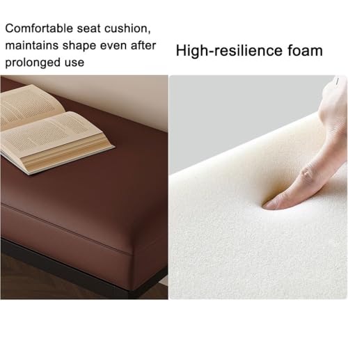 Repose-pieds ottoman avec banc à chaussures en cuir synthétique robuste