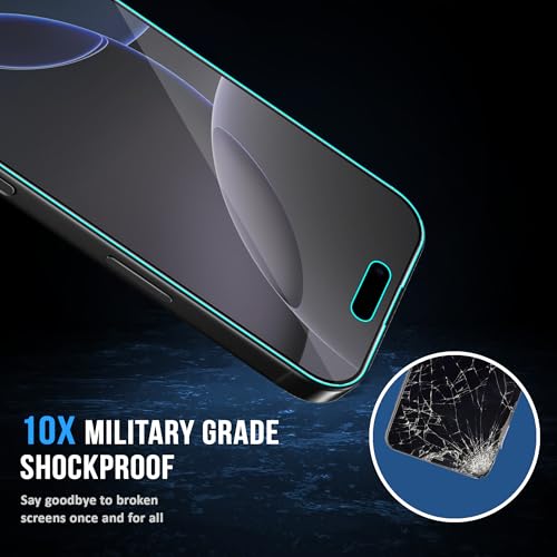 Image of FIRST MART Military-Grade Matte Anti-Glare Tempered Glass for iPhone 16 Pro and iPhone 17 (6.3 Inch) With Installation Kit | Edge to Edge Coverage |Anti Glare, Bubble-Free [2 Pack]