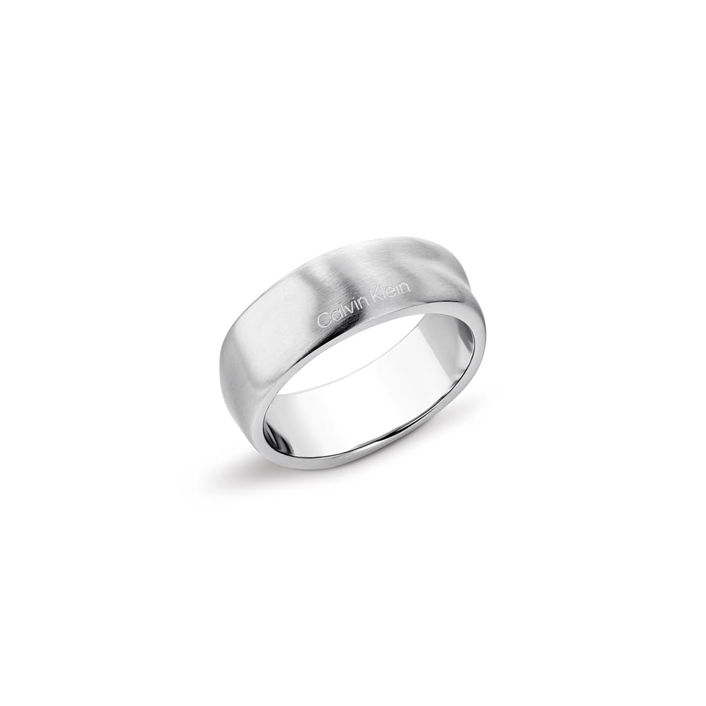 Calvin Klein Anello in Acciaio Inossidabile da Uomo Collezione CK METALLIC WAVES - Disponibile in Versione Argento o GunMetal