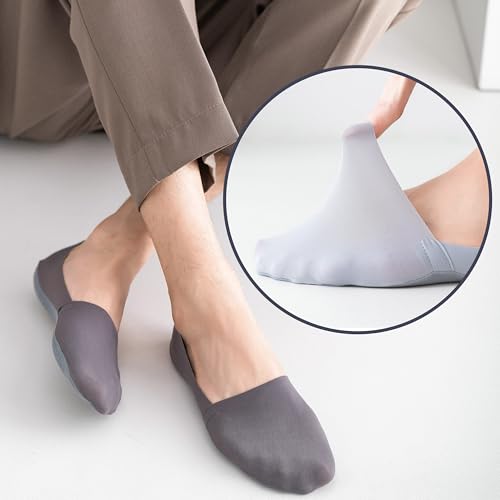 No Show Socks for Men Loafer Sneakers Low Cut Cotton Socks With Non Slip Grips 6 Pairs for US Size 5-10(Assorted B)3