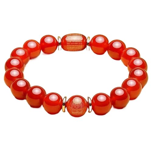 Amuleto de ágata roja y obsidiana de 10mm con los ocho santos patronos