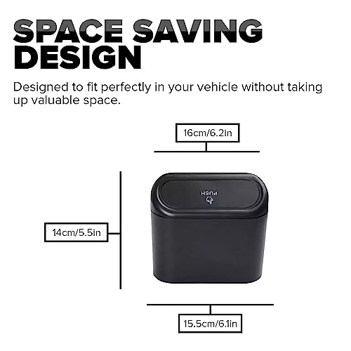 Image of Motors - Black Car Bin Press-Top Spring Opening Hook for Door Attachment Compact & Convenient for On-The-Go Tidy Travels