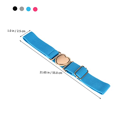 4 Pack Toddler Girls Elastic Belts Cute Heart Design Belts for Dress Elastic for Toddlers3