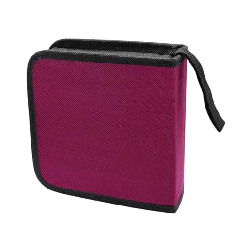LHDOS Car CD Case, 40 Capacity DVD Disc Storage Binder Wallet, Purple