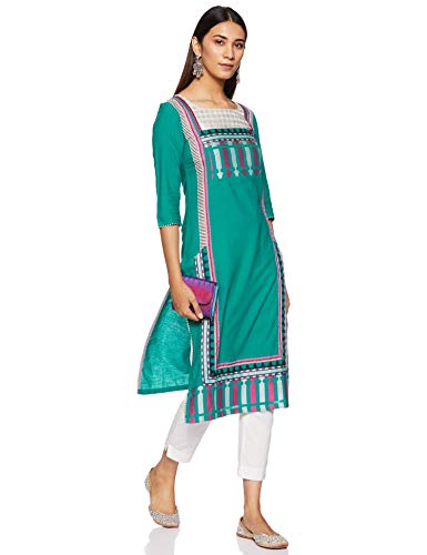 Image of W for Woman Linen Women's Straight Kurta