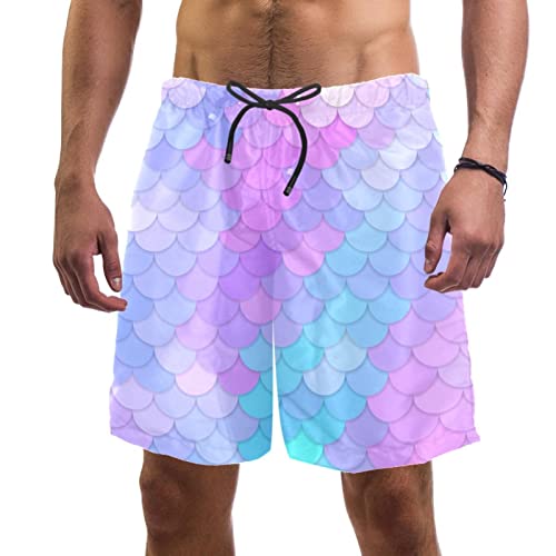 Maillots de bain shorts de plage Yuzheng homme motif écaille poisson coloré pour été