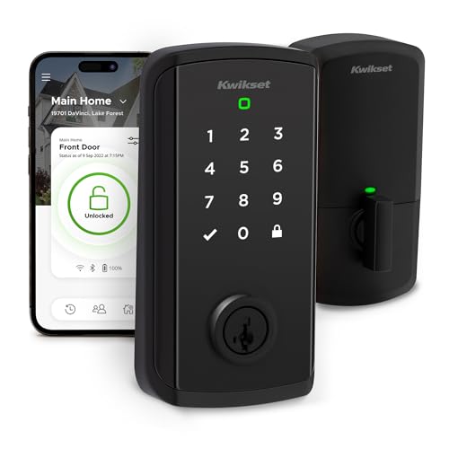 Image of Kwikset Halo Select Smart Lock Keyless Entry Door Lock Wi-Fi and Matter Enabled Deadbolt No Hub Needed, Geofence Auto-Unlock, Grade AAA Certified, Easy Install, Matte Black Lifetime Finish Warranty