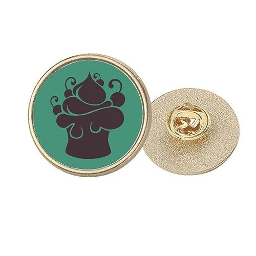 Broche ronde en métal doré avec contour fruits noirs M pour raviver un manteau terne