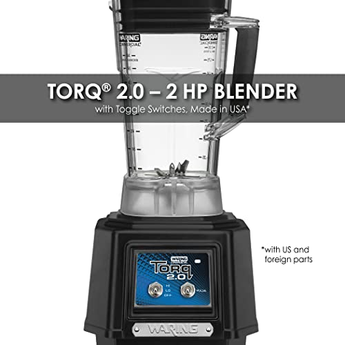 Waring Commercial Tbb145 Torq 2 Horsepower Blender, 2 Speed Toggle Switch Controls, With 48 Oz. Bpa Free Container, 120V, 5-15 Phase Plug #TOP1