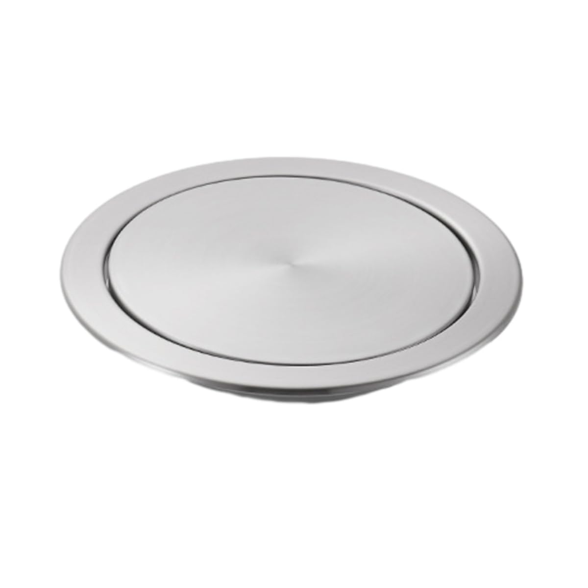 Recessed bin lids, Stainless Steel Garbage Flap Lid Trash Bin Can Round Recessed Counter Top for Kitchen(Silver)