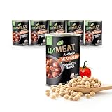 unMEAT Meatballs in Spaghetti Sauce, Plant Based Vegan Meatballs, Ready to Eat Microwave Meals, Canned Meatballs, Meat Alternative for Vegetarians, Pack of 6