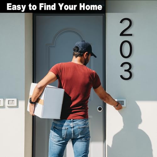 IVERRA 8 Inch Large Floating House Numbers, Black Modern House Number for Outside, Home Address Numbers for Outdoor Garage Gate Wall Street (4) by IVERRA - Image 6