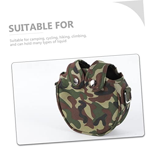 Gafoki 1 Set Outdoor Flagon Kettle Stainless Steel Kettle Bike Hydroflask Metal Pocket Flask Large Drinking Flask Running Water Bottle Camping Supplies Cycling Flask Polyester #TOP6